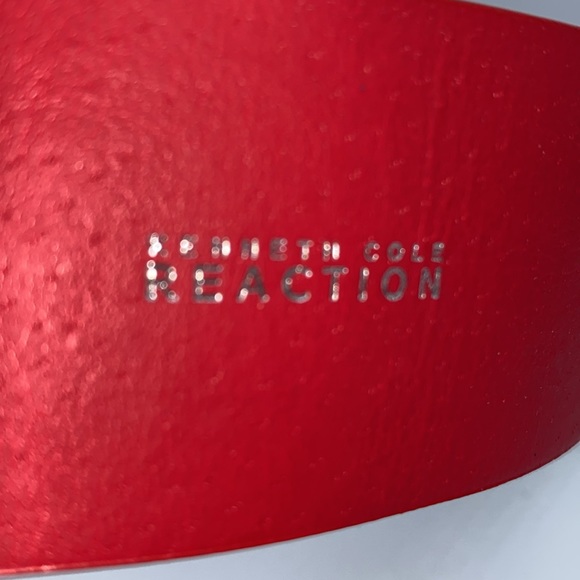 Kenneth Cole Reaction Red Belt Color Sunset Size Small Gold Buckle - Picture 4 of 7